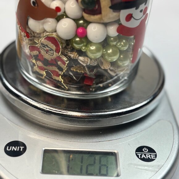 Jewelry Jar Christmas-Themed Mixed Beads & Charms In Clear Glass Jewelry Jar - Picture 7 of 7